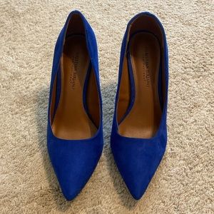 Royal Blue Feux Suede Heels